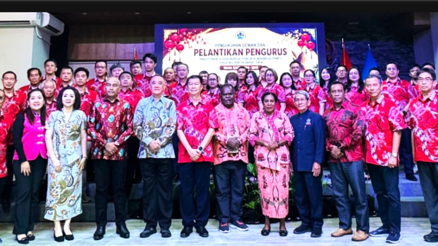 PSMTI总主席陈荣光亲赴印尼最东端主持西南巴布亚省分会理事会就职典礼